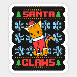 Santa Claws Ugly Christmas Sweater Sticker